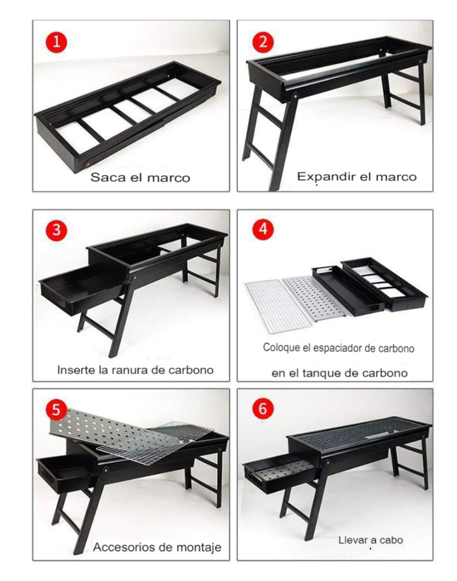 Parrilla de Carbón Portátil de Acero